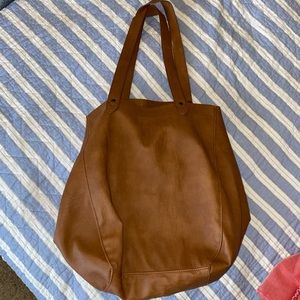 Abercrombie Faux Leather Cognac/Chestnut Tote Bag